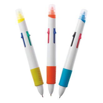 カラフル4色ボールペン＆蛍光マーカーペン