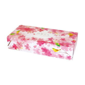 四季ふみ 桜BOXティッシュ120W