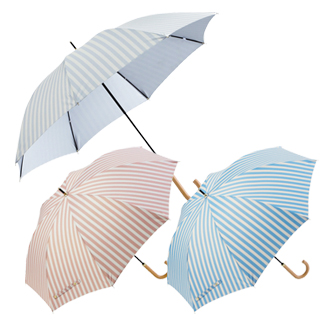 ナチュラルストライプ・晴雨兼用長傘