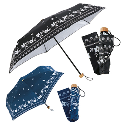 フラワーリース・晴雨兼用折りたたみ傘